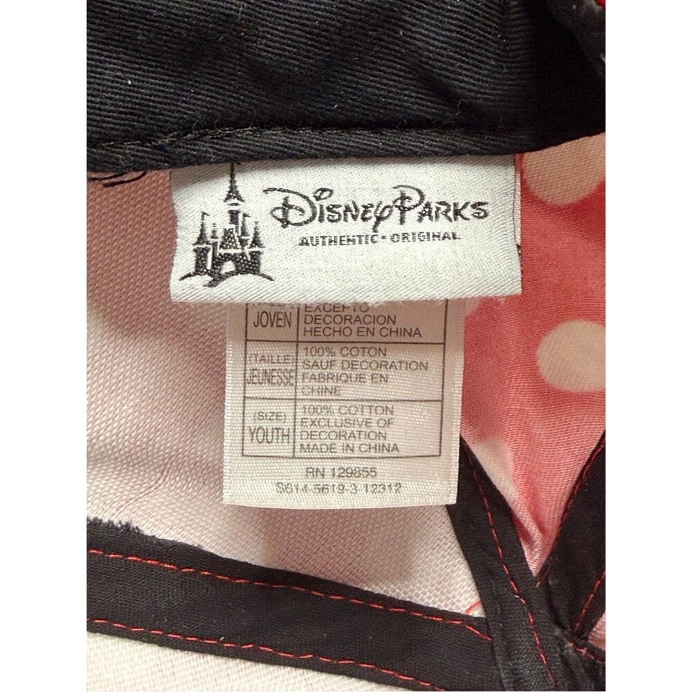 Disney Parks Minnie Mouse Ears Baseball Cap Red Polka Dot Bow Youth WDW Snapback - Picture 5 of 5